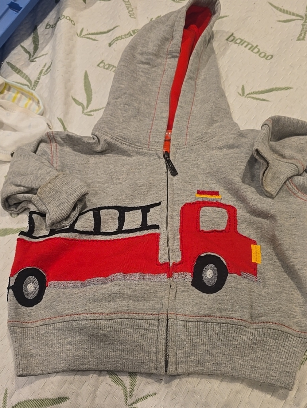 ❤️10/$10 Grey Hoodie with Red Fire Truck